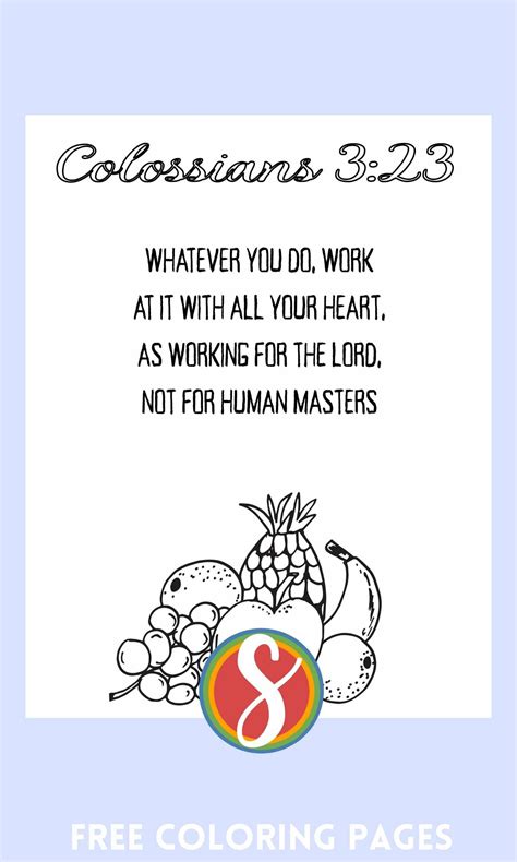 Free Colossians Bible Coloring Pages Stevie Doodles