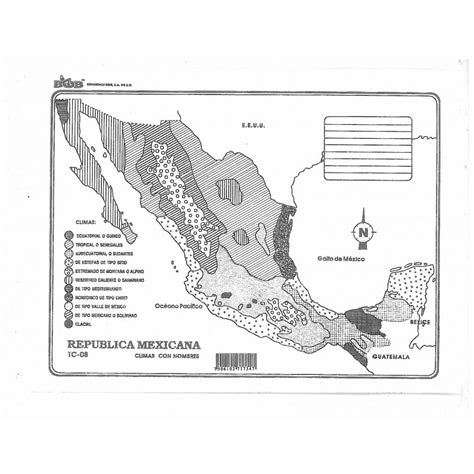 Mapa Republica Mexicana Climas Carta C Div C Nom B23 Papeleria Wiki