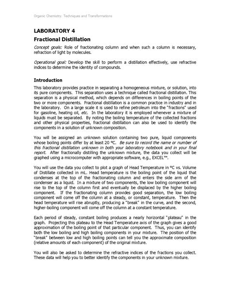 Fractional distillation lab report | Study Guides, Projects, Research ...