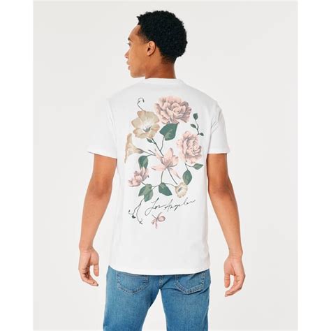 ホリスター Tシャツ 半袖 メンズ リラックス 花柄 フローラル ロゴ グラフィック Tシャツ 新作 アバクロ Hco2 1 0055import Brand Bumps 通販