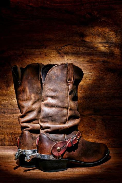 American West Rodeo Cowboy Boots And Western Spurs Stock Photo Image