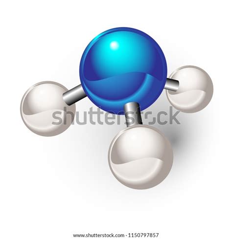 Ammonia Molecule Chemical Model Ammonia Element Stock Vector Royalty