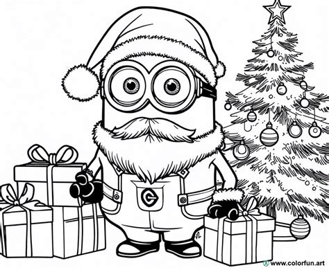 Dibujo Para Colorear De Los Minions Para Navidad Descargar O Imprimir