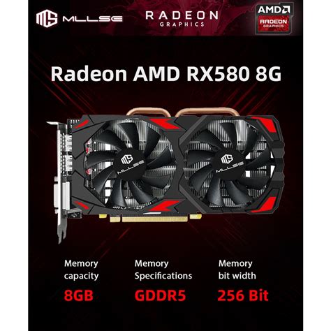 Placa De Video Amd Radeon Mllse Rx 580 8gb Gddr5 256 Bits Nova RODA