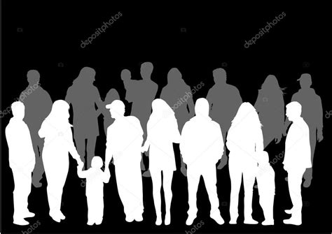 Multitud de personas siluetas vectoriales vector gráfico vectorial