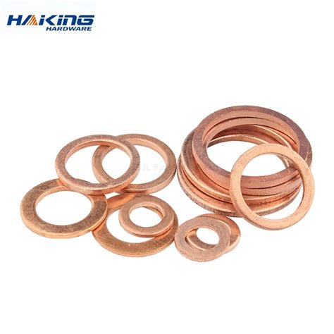 Solid Copper Washer Shim Flat Ring Gasket Rings M5 M6 M8 M10 M12 M14