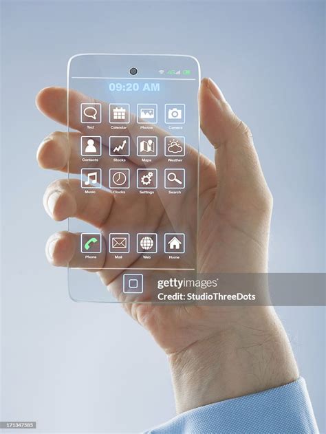 Futuristic Smartphone In The Hands High Res Stock Photo Getty Images