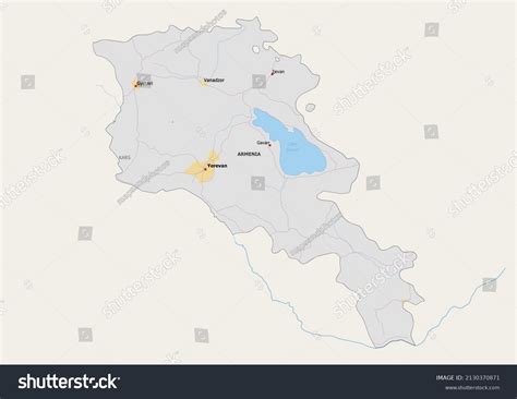 Armenia Political Map Capital National Borders Stock Illustration 2130370871 | Shutterstock