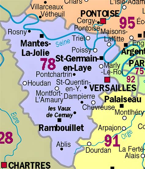 Carte Des Principales Communes Des Yvelines