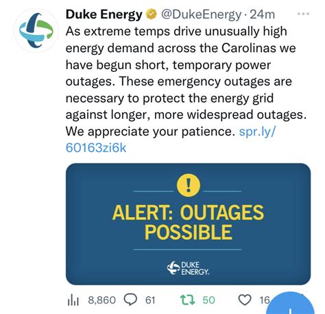 Duke Energy Power Outage Rolling Blackouts In North Carolina