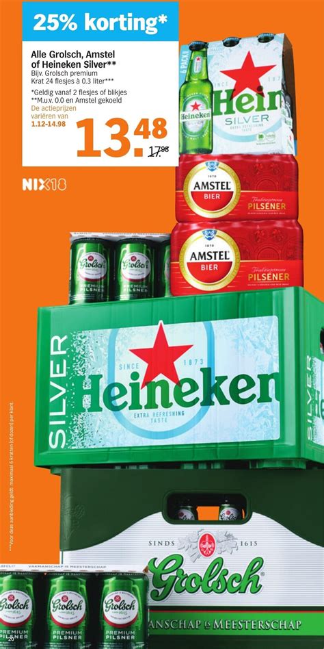 Alle Grolsch Amstel Of Heineken Silver Krat Flesjes A Liter