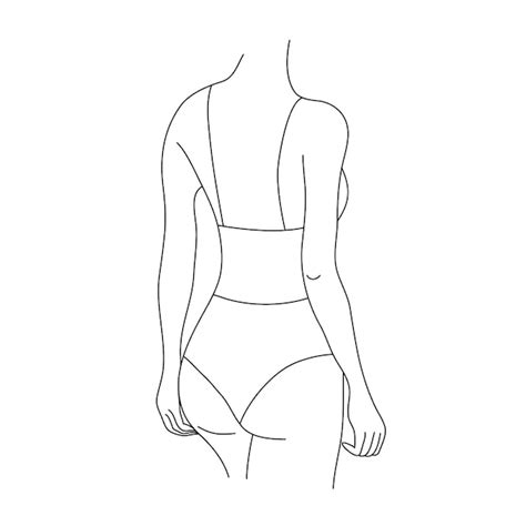 Vector Ilustraciones De Cuerpo De Mujer Hermosa Figura Femenina Lineal