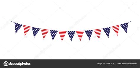 Red White Blue Stars Stripes Bunting Flags Vector Illustration Stock ...