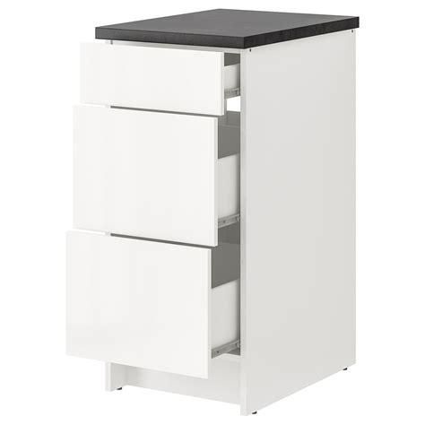 Knoxhult Base Cabinet With Drawers High Gloss White Ikea Ireland