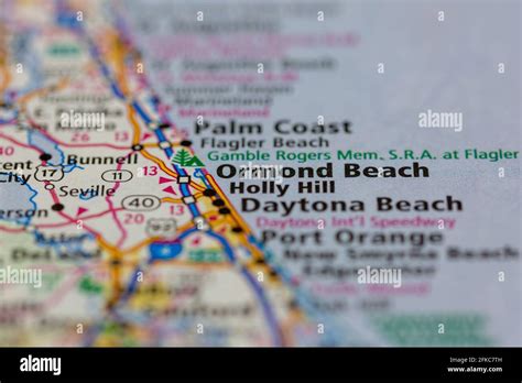 Ormond Beach Florida Usa Shown On A Geography Map Or Road Map Stock