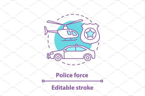 Police force concept icon | Outline Icons ~ Creative Market