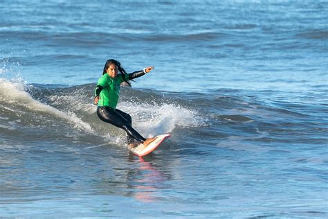 Hd Wallpaper Woman Surfing On The Sea Action Athlete Beach