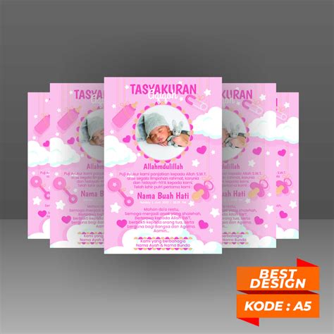 Jual Stiker Aqiqah Bayi Kartu Ucapan Tasyakuran Aqiqah Kelahiran