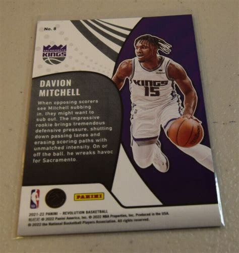 2021 22 Panini Revolution Vortex Fractal 8 Davion Mitchell RC For