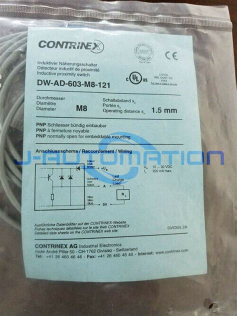 Pcs Brand New Ones Contrinex Proximity Switch Dw Ad M Ebay