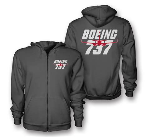 Amazing Boeing 737 Designed Zipped Hoodies Aviation Shop