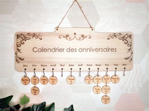 Calendrier Perp Tuel Des Anniversaires En Bois Arabesque Atelier D Aubin