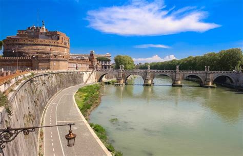 The Famous St.Angelo Bridge and Castle , Rome, Italy Stock Photo - Image of landscape, city ...