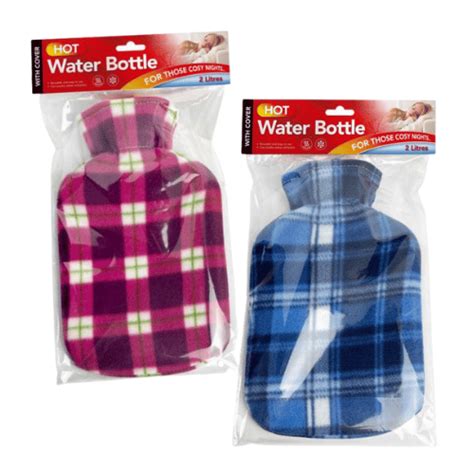 Litre Hot Water Bottle With Check Fleece Cover Wholesale Hot Water Bottle Wholesale