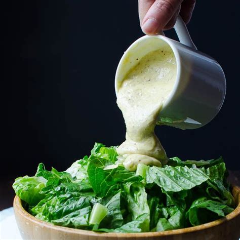 Homemade Eggless Caesar Dressing Recipe Soup And Salad Healthy Food Options Ceasar Salad