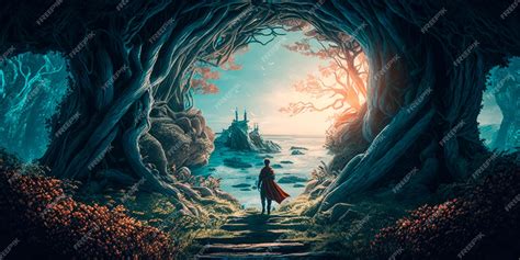 Premium Photo Journeying Through Mystical Landscapes And Enchanted