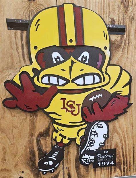 Iowa State Football Vintage Mascot – Premier Metal Art