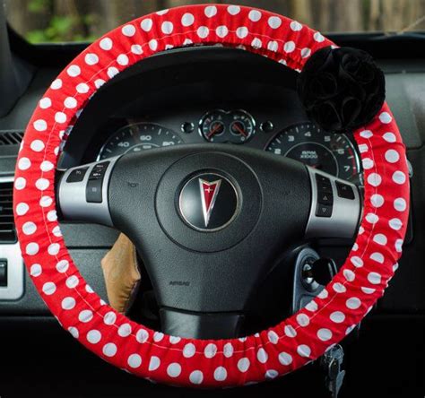 Red And White Polka Dot Padded Steering Wheel Cover Car Decor Etsy