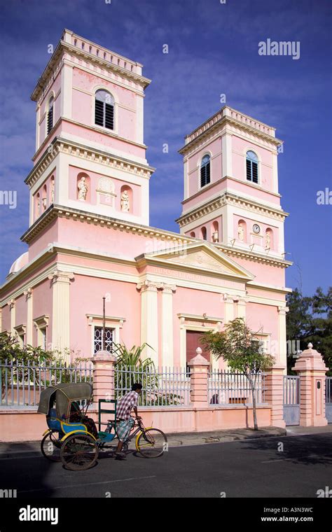 French Colonial Architecture, Pondicherry, South India Stock Photo - Alamy