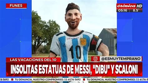 Las insólitas estatuas de Messi Saloni y el Dibu que son furor en