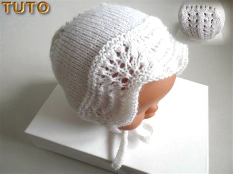 tricot bebe Tutoriel tuto béguin ou bonnet bébé motif vagues