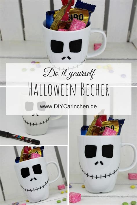 DIY Halloween Bastelidee Gruselige Becher Ganz Einfach Selber Machen