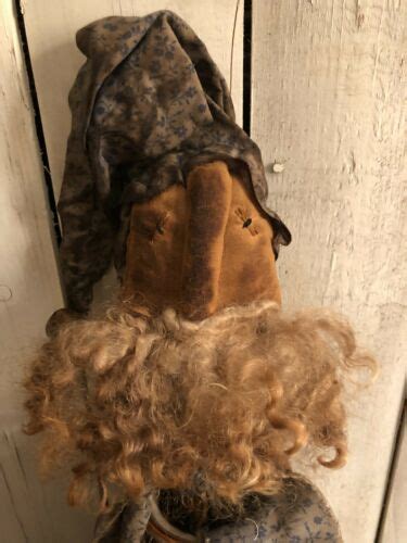 Primitive Doll Santa Doll Folk Art Christmas Doll Poke Real Wool Hair