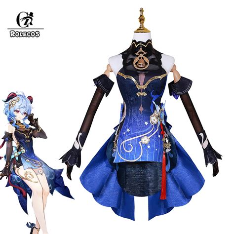 Rolecos Genshin Impact Lantern Rite Ganyu Cosplay Costume Pour Femme