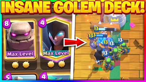 NEW Golem Goblin Hut Deck Insane Golem Deck In Clash Royale Top