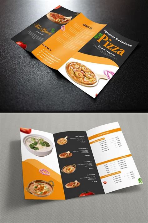 Pizza Trifold Menu Template Fast Food Menu Brochure For Restaurant ...