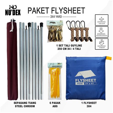 Jual Paketan Flysheet X Incude Tiang Pasak Tali Paket Lengkap