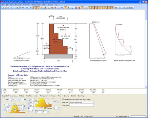 Masonry Wall Design Spreadsheet Inside Retaining Wall Design