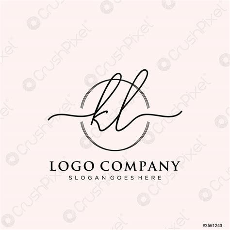 Kl Initial Handwriting Logo Design Stock Vector Crushpixel