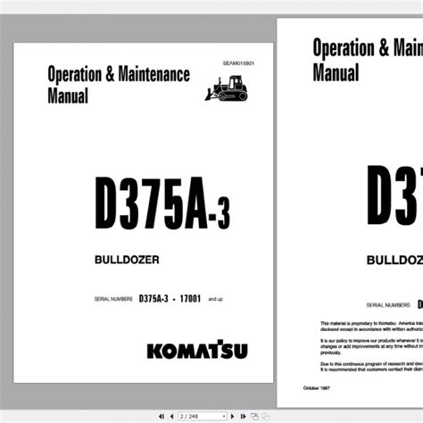 Komatsu Bulldozer D375A 2 Operation Maintenance Manual SEAM01970203