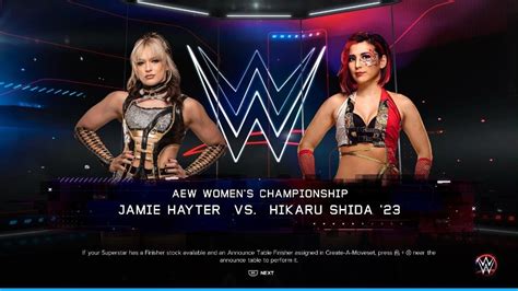 Wwe K Jamie Hayter Vs Hikaru Shida For The Vacant Aew Women S