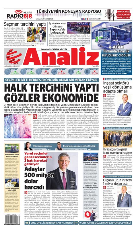 Analiz Gazetesi Analiz Manşet Oku Haberler 01 Nisan 2024