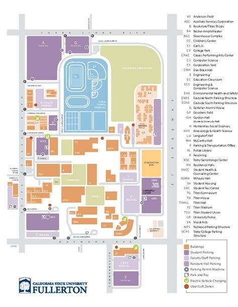 CSUF Map with Parking Office - CP DBH MH CPAC TSU NPS SCPS R PARKING PL ...