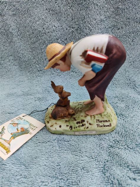 Norman Rockwell Springtime Figurine Nr Bunny Boy Ebay