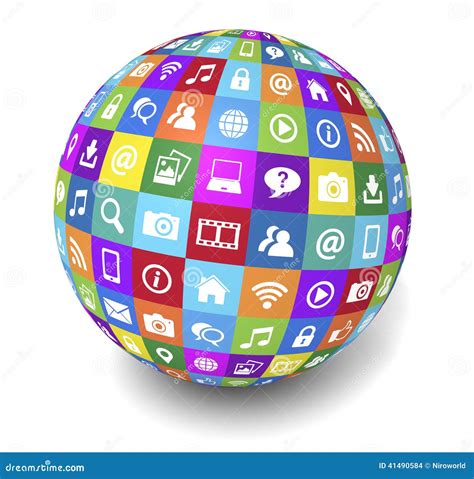 Web And Internet Social Media Globe Stock Illustration Illustration