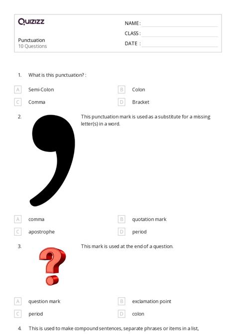 Sentences Punctuation Worksheets For Nd Class On Quizizz Free